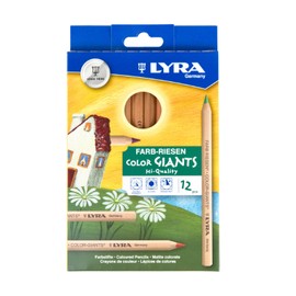 LYRA Colour Giant Natural Cardboard Case with 12 Coloured Pencils, Assorted 3931120