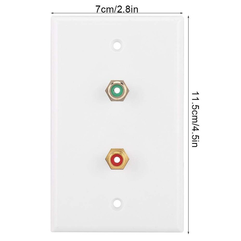 Dual RCA Connector Wall Plate RCA Insert with White Center
