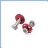 PARSLUCK 4Pcs Red Aluminum Alloy Decorative License Plate Bolt Screw