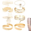 Vimmvid 8 Pieces Bangle Gold, Adjustable Jewellery Gold, Minimalism Upper