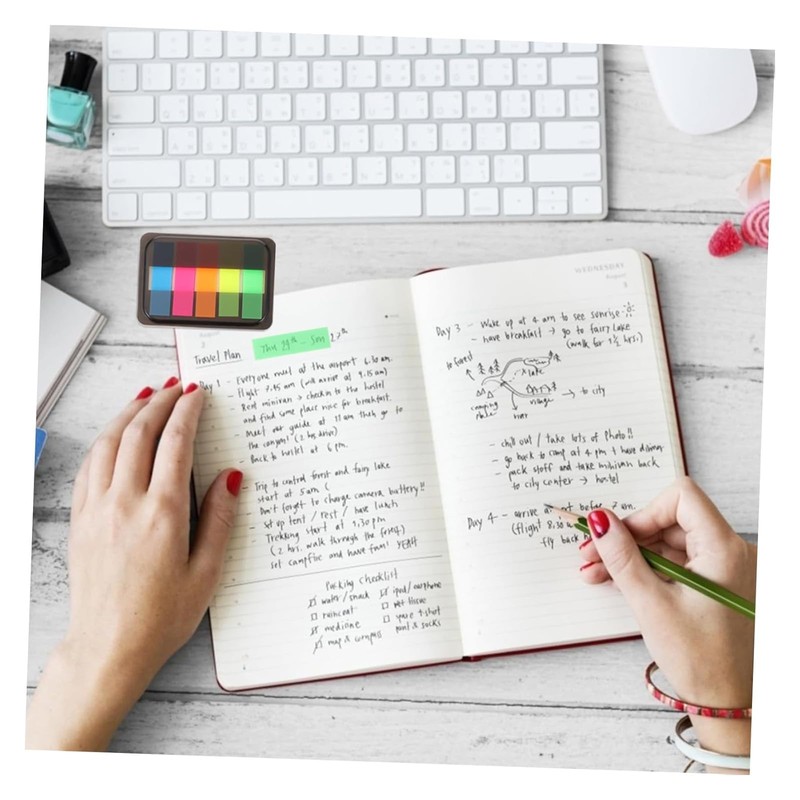 Set of 2 Sticky Notes, Indexes, Headers, Film, Transparent, Dull