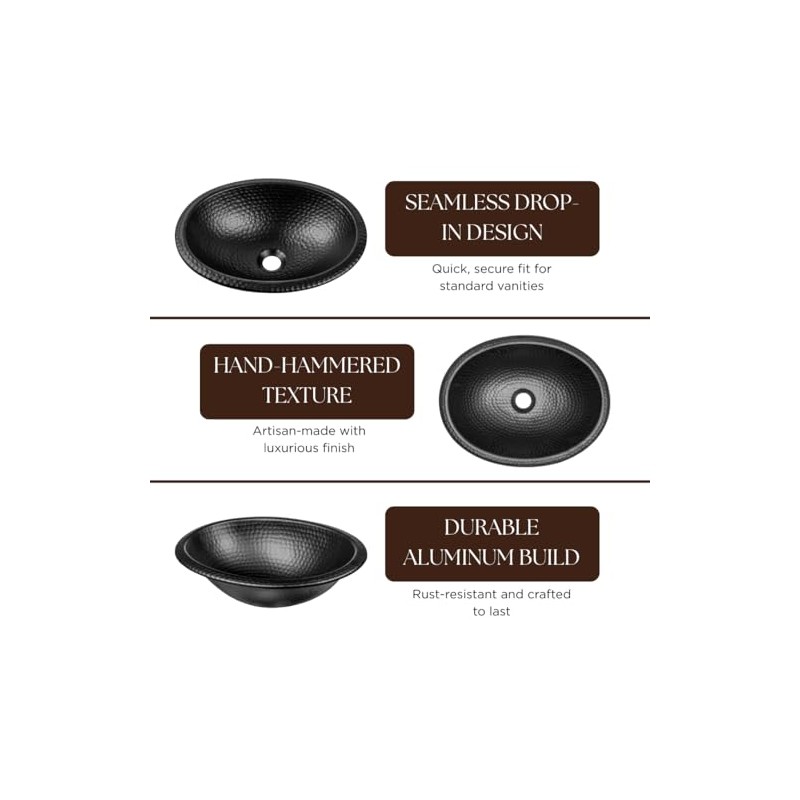 Monarch Abode Bathroom Sink – 17-Inch Oval Drop In Bathroom