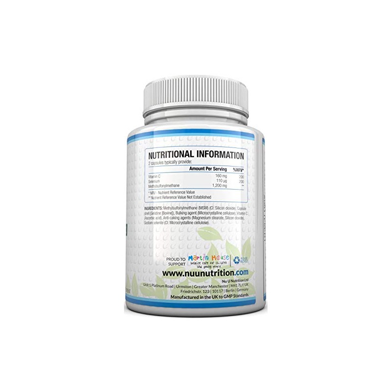 MSM Capsules - 180 Methylsulfonylmethane Capsules (3 Month Supply) -