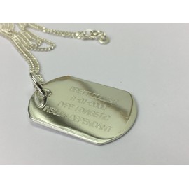 Rutherfords Gifts SOS Medical Alert Sterling SIlver Dog Tag Necklace