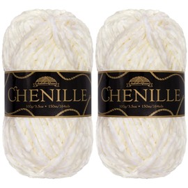 JubileeYarn Chenille Yarn - Worsted Weight - 100g/skein (2 Skeins, 100 Zen)