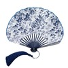 Letaya Women's Fan, Fashionable, Yukata, Summer, White, Navy, Blue, Green,