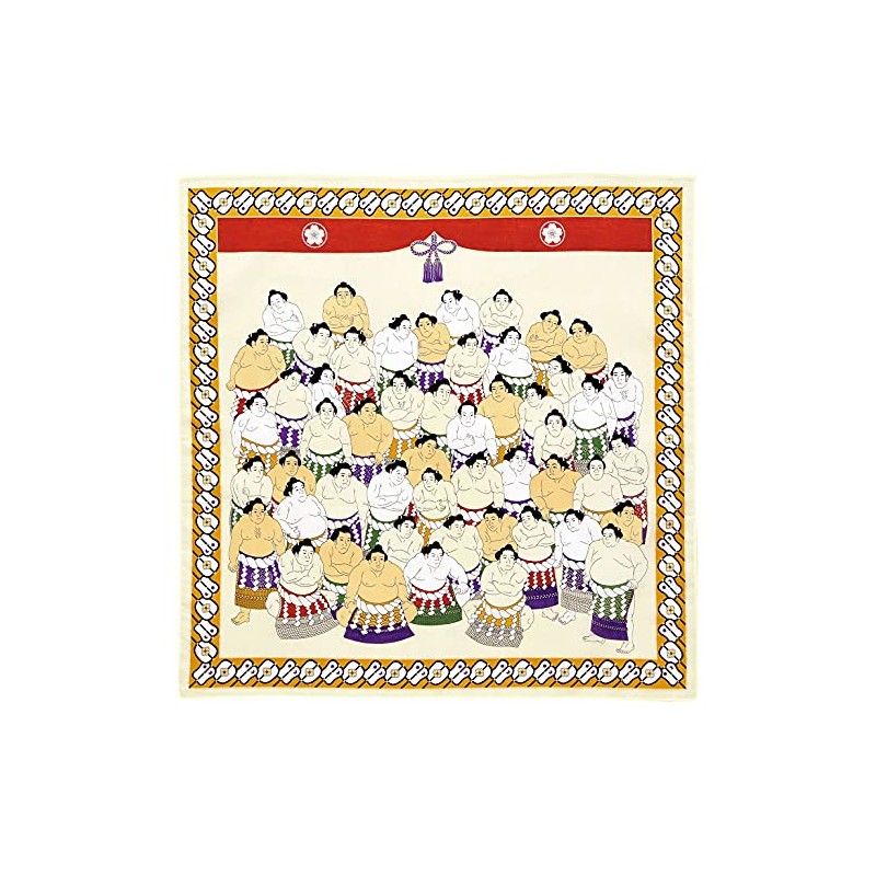 Japanese Goods Kyoto Accessories Handkerchief Kyoto Sumo Sumo B Cream
