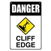 Estiyond Danger Cliff Edge Sign Metal Aluminum Tin Sign Uv