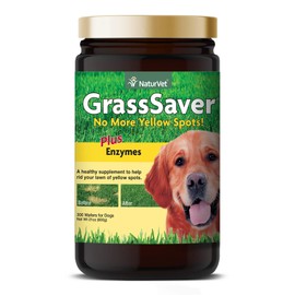 NaturVet – GrassSaver Wafers For Dogs Plus Enzymes – 300 Wafers – Healthy Supplement to Help Rid Your Lawn of Yellow Spots – Synergistic Combination of B-Complex Vitamins & Amino Acids