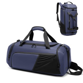 Gym Duffle Bag Waterproof Sports Duffel Bags Travel Weekender Bag for Men Women Overnight Bag with Shoes Compartment (Blue)