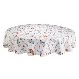 Avanti Linens - Table Cloth, Thanksgiving Table Accessories, Fall Inspired Home Decor (Grateful Patch Collection, 70" Round)