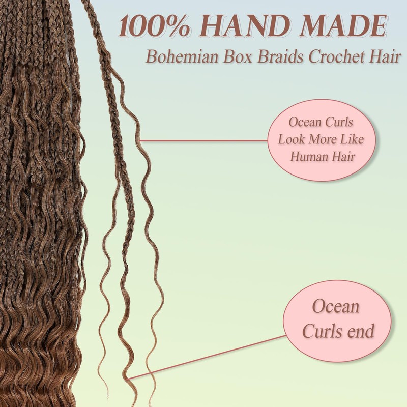 Miuric Boho Box Braids Crochet Hair or Black Women 18