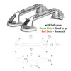 AmeriLuck 16.5inch Suction Bath Grab Bar with Indicators, Balance Assist