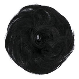 CAISHA by PRETTYSHOP Synthetic Fiber Hairpiece Scrunchie Scrunchy Updo Slightly Wavy Black G1B