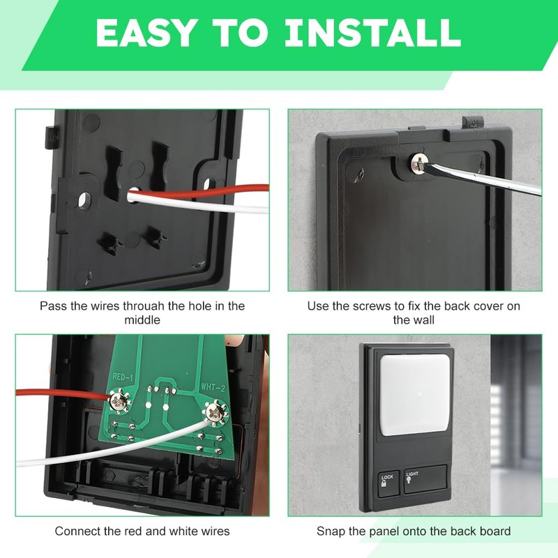 Upgrade Garage Door Opener, Wired Replacement Wall Keypad Button Compatible