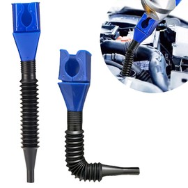 Norhogo 2PCS Plastic Flexible Oil Funnel for Car, Draining Tool Snap Funnel, for Automotive & Household Oil Gasoline Filling Extension Funnels Draining Tool (Blue)