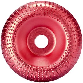 Wood Angle Grinding Disc Tungsten Carbide Grinding Wheel Angle Grinder Carving Shape Polishing Sanding Disc Abrasive Disc Sanding Carving Tool (16 mm Bore) (Red)