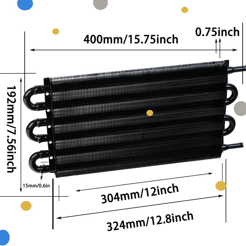 ACmango 6 Pass Ultra-Cool Tube and Fin Transmission Cooler Universal
