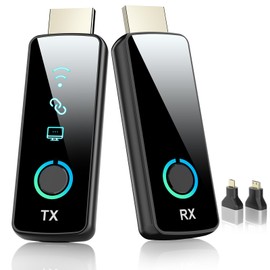 2025 Upgraded Wireless HDMI Transmitter and Receiver 164FT/50M, LED Display, 4K Decode 1080P Output, Plug&Play 5G/2.4G for Video and Audio to Monitor from PC/Projector/TV Box