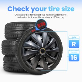 Alpena - Action Wheel Covers, Premium European-Made Rim Covers with 3-Step Retention System, Durable 16 Inch Hubcaps Set of 4, Fits Most Steel Wheels, Black