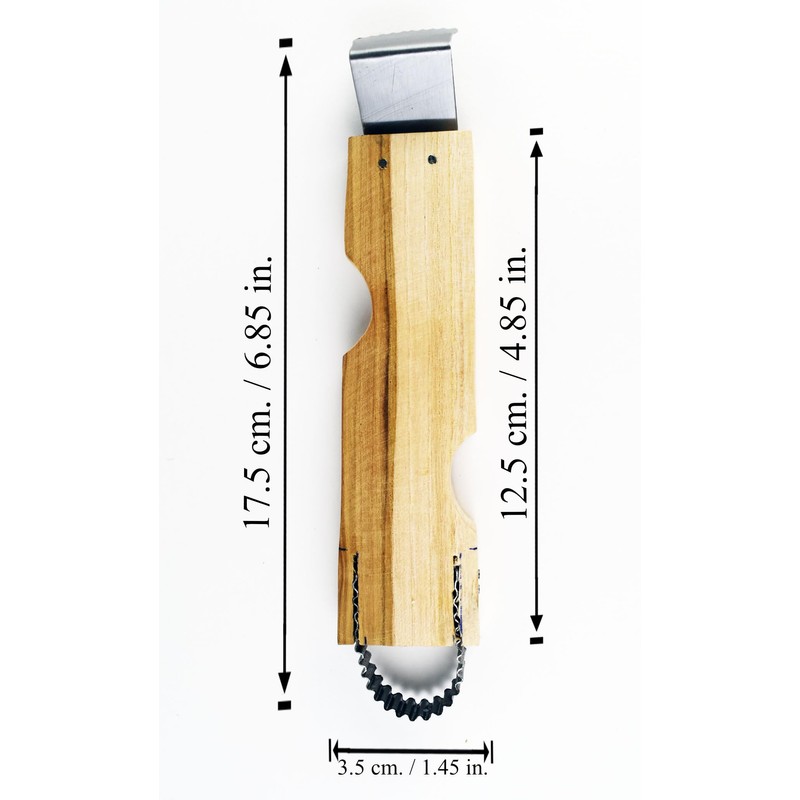 Small Size Wooden Handle Coconut Grater - Durable Sharp Stainless