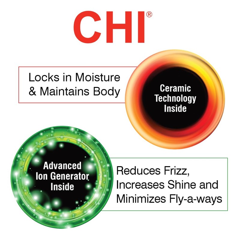 CHI 3-in-1 Round Blowout Brush, Hair Dryer Brush For Smooth,