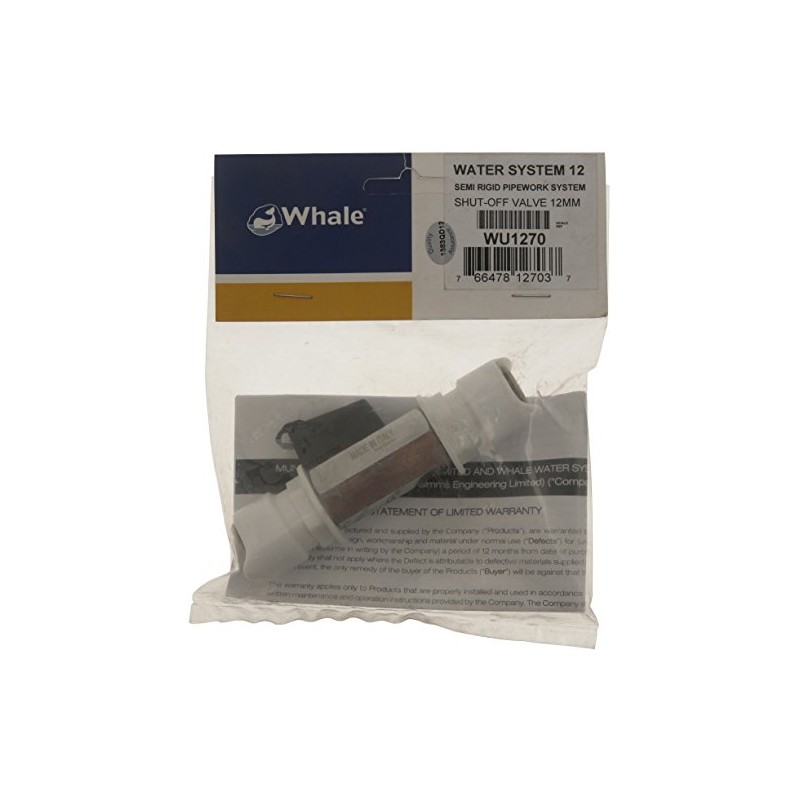 Whale In-Line Stem Shut-Off Valve - Black, 12 mm