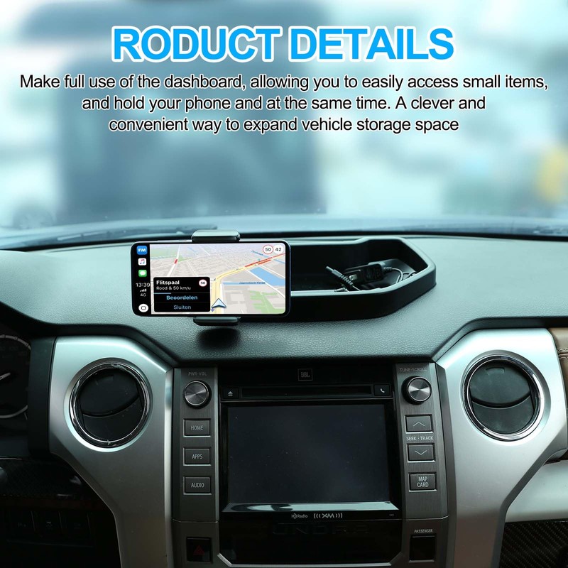 TOYCIDFG Dashboard Storage Tray with Phone Holder Compatible with Toyota