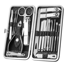 Generice Juego De Cortaúñas D/acero Inox. P/manicura, Pedicura, 19 Pz