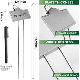 ELEMAKE 25Pack Metal Plant Labels Weatherproof Stainless Steel 304 Garden Markers Kit US