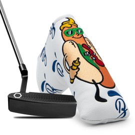 Golf Club Headcovers Hot Dog Embroidery Overflow Wood Cover Driver Fairway Wood Utility Hybrid Headcover with Number Tag Putter Cover Magnetic Closure Blade Putter Cover