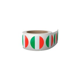 500 Stickers Italy Flag 3.8 x 3.8 cm – Flag Stickers – Labels on Roll