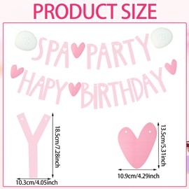 Maxqzin Spa Birthday Party Decorations Happy Birthday Banner DIY Backdrop Decor Birth Day Banner for Girls Spa Day Sleepovers Slumber Makeup Parties Girls Spa Party Supplies