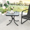 Black Tempered Glass Top Patio Table with Heavy-Duty Metal Frame