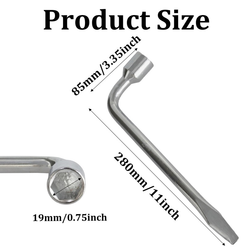 PDETVEO 19mm Lug Nut Wrench, L-Type Hexagon Wrench, Spare Tire
