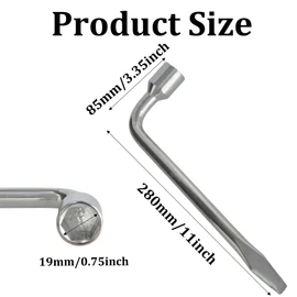 PDETVEO 19mm Lug Nut Wrench, L-Type Hexagon Wrench, Spare Tire Wrenches for Car/Truck Maintenance