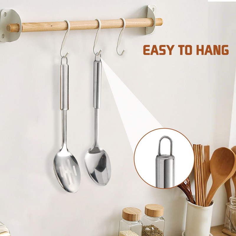 Fililogor Cooking Spoons 2pcs Kitchen Cooking Utensils Set, Stainless Steel