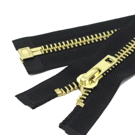 YaHoGa #10 - chamarra separadora de latón con cierre, cremallera de metal resistente para chaquetas, abrigos de costura, manualidades, 22" 1pc, 1