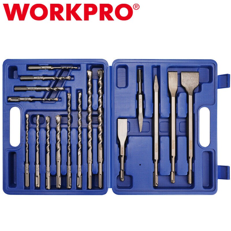 WORKPRO 17-Piece SDS-Plus Rotary Hammer Drill Bits Chisel Set High-Quality