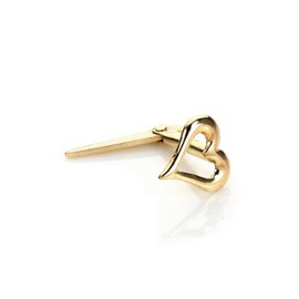 9ct Yellow Gold Andralok Pierced Heart Nose Stud Pin