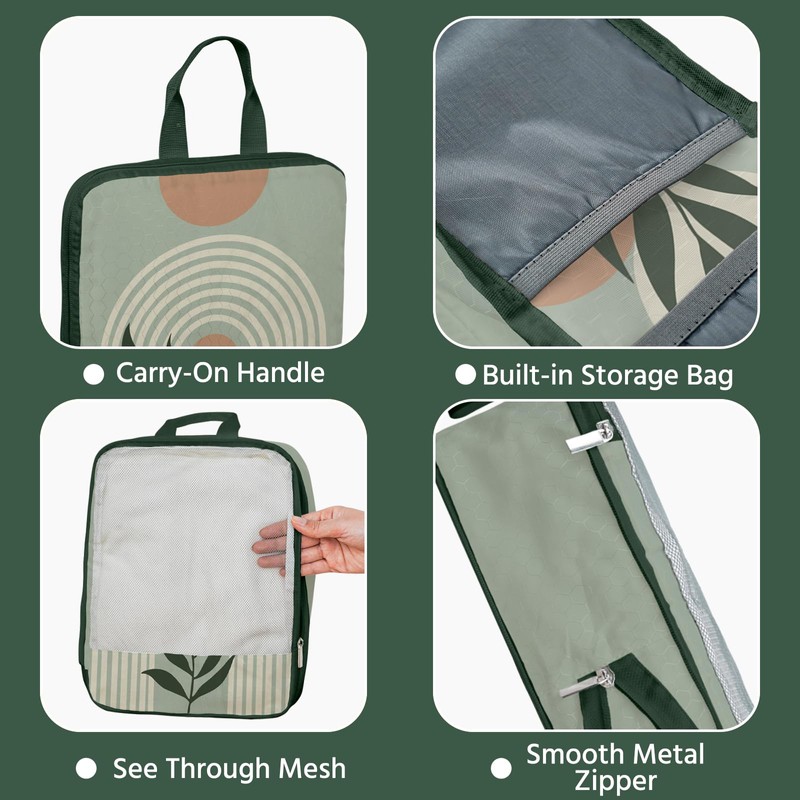 7 Pcs Compression Packing Cubes for Travel, Waterproof Suitcase Luggage