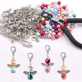 DAHI 50 Sets Guardian Angel Make Yourself with Lace Pliers Wedding Christening Pendant Christmas Confirmation Gift for Guests Pendant (A)