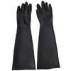 Chocople Long Thick Rubber Gloves Acid Resistant Alkaline 60cm Black