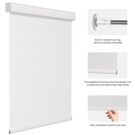 MYshade Custom Size Blinds Blackout Shades for Indoor Windows, Cordless Roller Shades Fabric Room Darkening Inside Outside Mount Customized Blinds