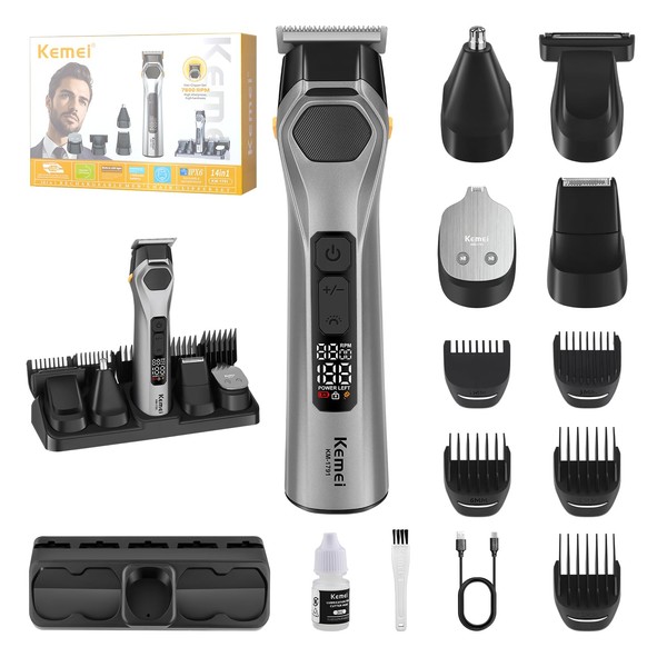 KEMEI KEMEI Professions Beard Trimmer for Men Cordless IPX6 Waterproof