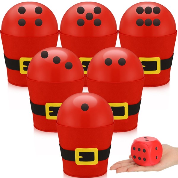 Seenelling Christmas Dice-rolling Game Set, 6 Red Santa Belt Felt