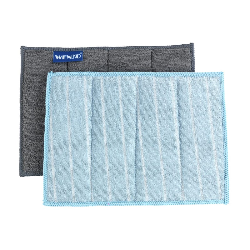 WENKO Miko Microfibre Cleaning Sponge, Set of 2, Universal Dish