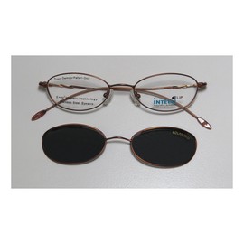 Elite Eyewear Intelli Clip 735 Womens/Ladies Designer Full-rim Sunglass Lens Clip-Ons Crystals Spring Hinges Eyeglasses/Eye Glasses (49-18-138, Copper)