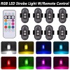Mttzone 8PCS Wireless RGB LED Strobe Light Car Bike Motorcycle