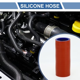 X AUTOHAUX 1 Set Straight Coupler Silicone Hose 32mm/1.26" ID 100mm/3.94" Length 0° Car Silicone Hose Coolant Hose W/Clamps 3-Ply 4mm Thick Air Intake/Turbo/Intercooler Piping Tube Red Blue